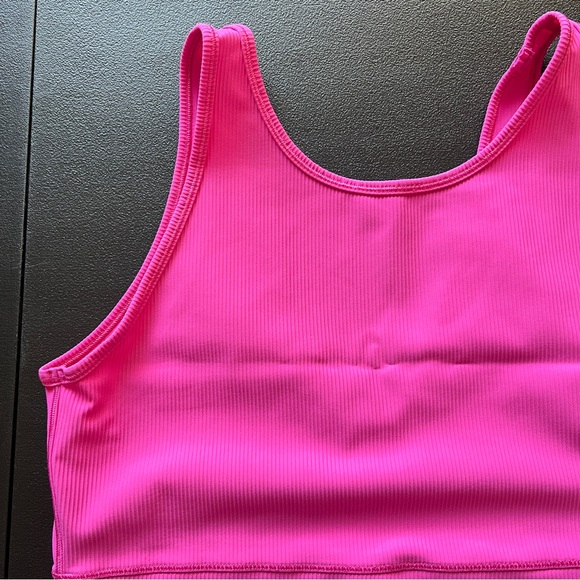 Lululemon Athletica Power Pivot Ribbed Tank Top Hot Pink Fuchsia - Picture 2 of 8